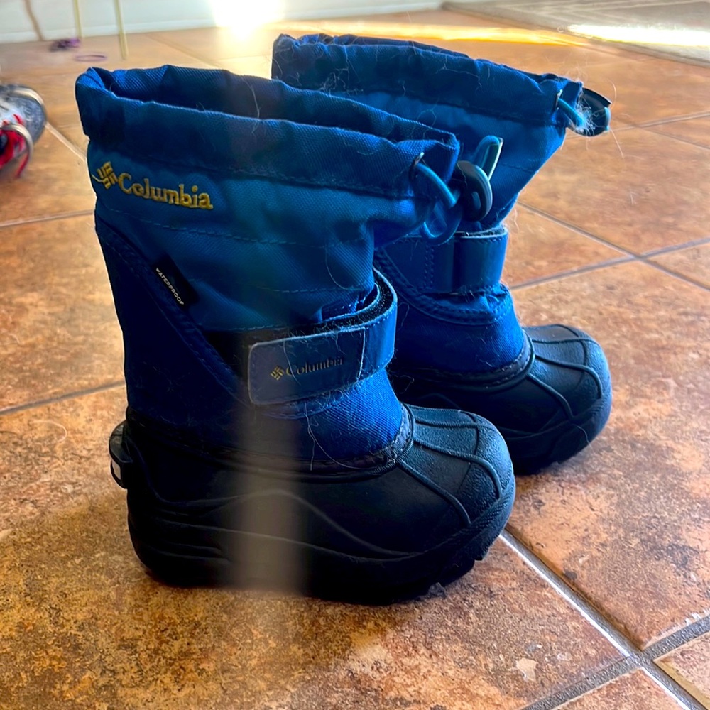 Columbia Little Kid's Blue Powderbug Waterproof Winter Snow Boots Size 7 OBO